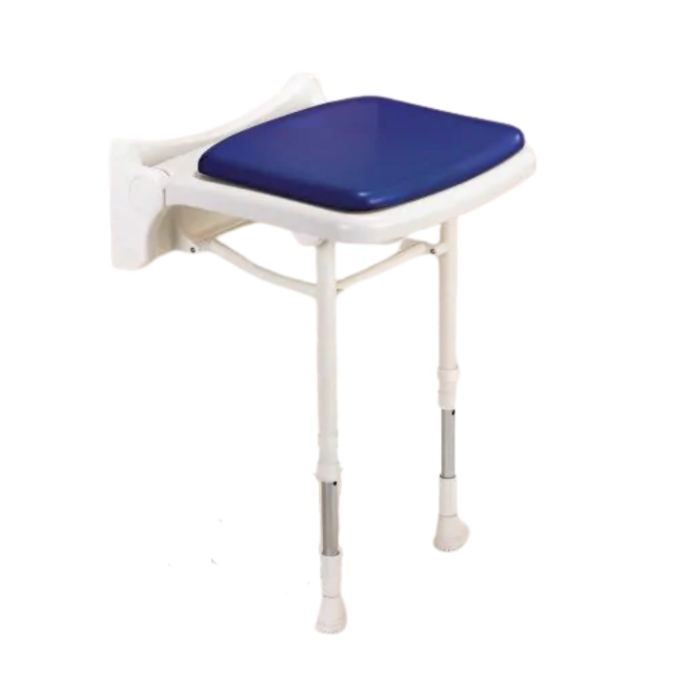 AKW 2000 Series Compact Fold-Up Shower Seat - Blue Padded