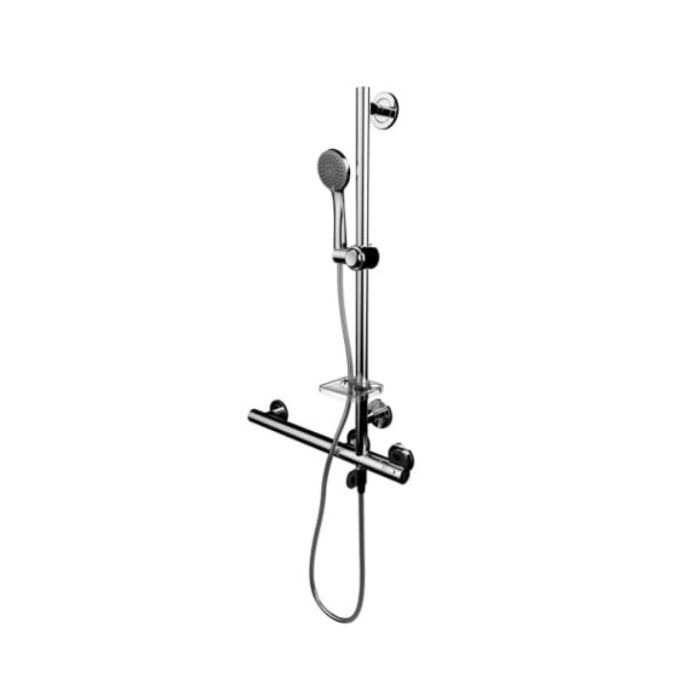 AKW Onyx Combo L Shape Grab Rail & Mixer Shower RH