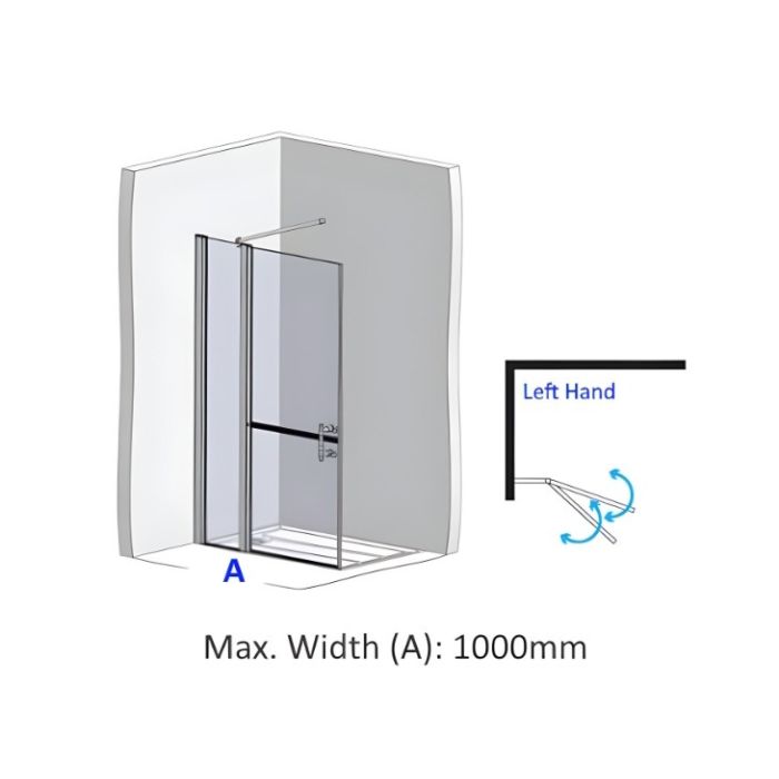 AWS Liberation LH Fixed Glass Panel & Split Level Door - Custom Size (A) Min. 600, Max. 1000mm