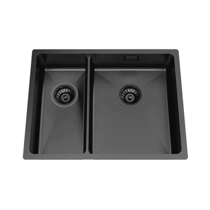Granberg Ergosteel Trendline Black PVD Coated Insulated Kitchen Sink EST-53KH-02 - 57.8 cm, Inc. Flexible Waste Kit