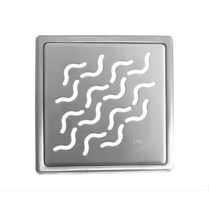 Purus PK155 Stainless Steel Wave Grate for Tiled Floors, 155 x 155mm