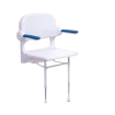 AKW 2000 Series White Standard Shower Seat with Blue Arms
