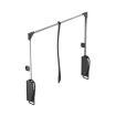 Hafele Pull Down Wardrobe Rail, 1.6-8kg, 620-950mm, Chrome & Black