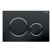 Geberit Sigma20 Flush Plate for Dual Flush, Black & Gloss Chrome-plated