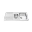 Granberg ES 25 Inset or Under-mount Shallow One & Half Bowl Kitchen Sink with Drainer, Traps & Flexible Waste Kit - 971 x 496 x 120mm - RH drainer