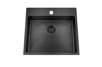 Granberg EST-500 Shallow Bowl Kitchen Sink with Trap and Flexible Waste Kit - 540 x 440 x 120mm