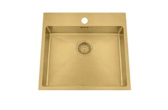 Granberg EST-500 Shallow Bowl Kitchen Sink with Trap and Flexible Waste Kit - 540 x 440 x 120mm