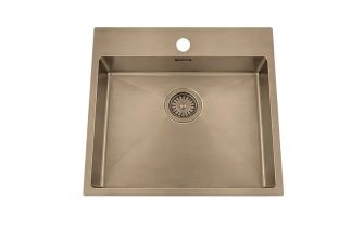 Granberg EST-500 Shallow Bowl Kitchen Sink with Trap and Flexible Waste Kit - 540 x 440 x 120mm