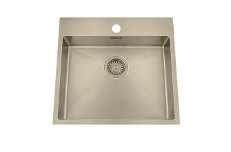 Granberg EST-500 Shallow Bowl Kitchen Sink with Trap and Flexible Waste Kit - 540 x 440 x 120mm