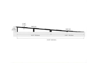 AWS Modular Ramp System - 305mm Wide Aluminium Ramp - 0 to 24.5mm Rise (Cross Section)