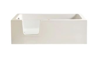 Renaissance Lenis 1700x750mm Walk-in Easy Access Bath, White Vinyl Wrapped MDF Front Panel, Left Handed - Optional Accessories