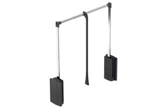 Servetto 2004 Pull-Down Wardrobe Rail – Fits 850mm Height, 770-1200mm Width – 1.6–10 kg Load – Colour Options - OPT Soft-Opening