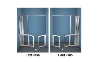 AKW MM3 (91164) Formerly Contour WF22 White Shower Enclosure, PET Glazing – MAX. A 2500