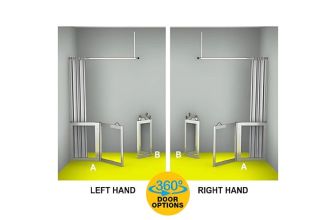 AKW MM4 (91166S) Formerly Contour WF9 Luxe Shower Enclosure, PET Glazing – MAX. A 2000 / B 1500mm