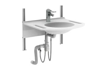 Granberg Manual Height Adjustable Washbasin - BASICLINE 403-15-05 - Incl. Mixer Tap with 150 mm Lever - White