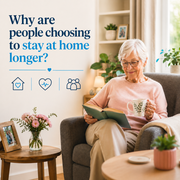 Why are people choosing to stay at home longer, and what does it mean for independent living?